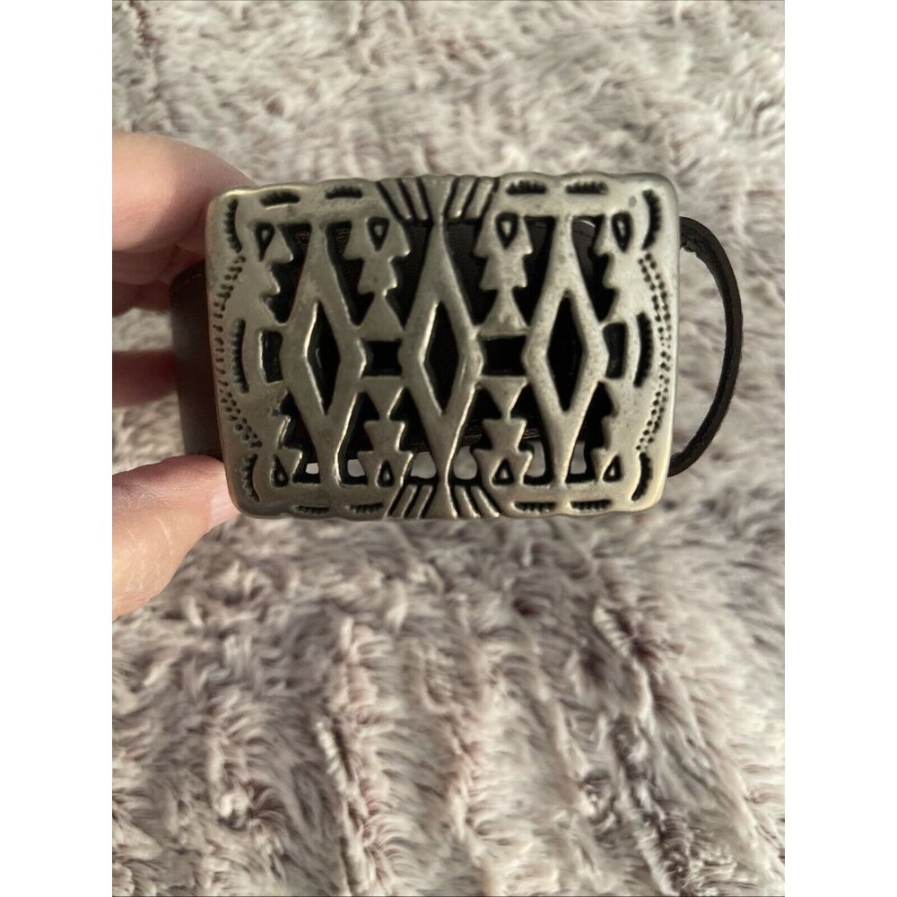 Vintage Silver Tone Century Canada‎ Belt Buckle With Belt Size Small 55569